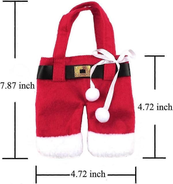 Julbestickpåse Tomtedräkt Bestickhållare för Kniv och Gaffel, 6 st