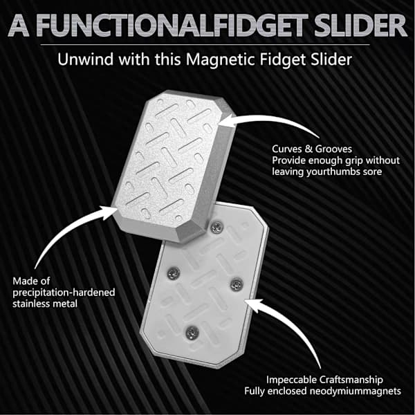 4-pak Fidget Sliders Skarp Lyd Stresslindring Møntlegetøj til Udendørs Sort