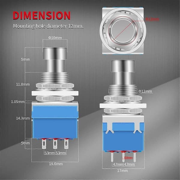 10 PCS Guitar Effects Pedal Footswitch 3PDT Stomp Pedal Switch 9-Pin Latching Push Button Footswitch