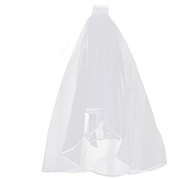 White 2-Layer Wedding Veil for Bride to Be Bachelorette Party, Fun and Celebration
