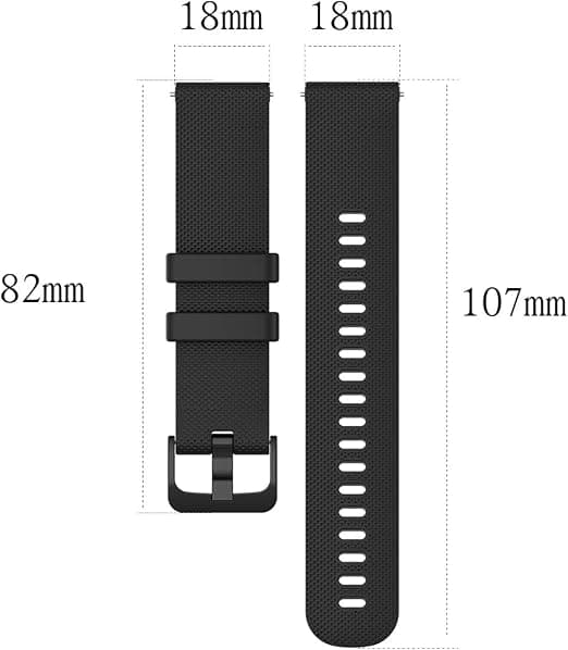 Silikone urrem, 18 mm udskiftningsrem med quick release, blød silikone rem til kvinder og mænd, 18 mm, 20 mm, 22 mm, blå