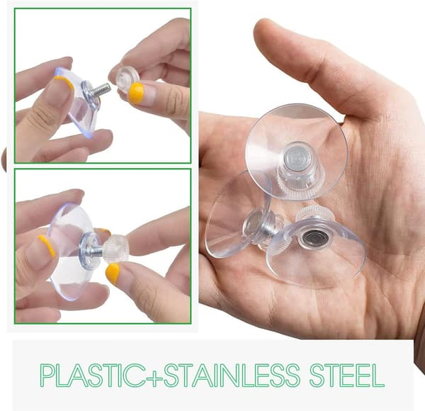 Set med 25 sugkoppar Ø 40 mm M4 - Transparenta sugknoppar med räfflad mutter