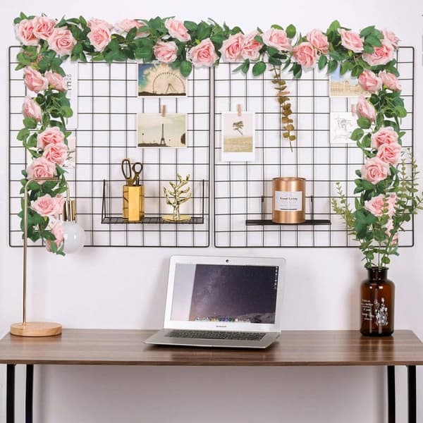 3-pack Artificial Hanging Flowers, Artificial Ivy Garland, Rose Baskets, Wedding Garden Decoration (6.0 m per string)