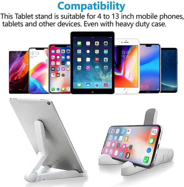 Säädettävä tablettiteline ja tablettipidike, kannettava tablettiteline iPadille, Samsung Galaxylle ja Kindle Fire -tableteille
