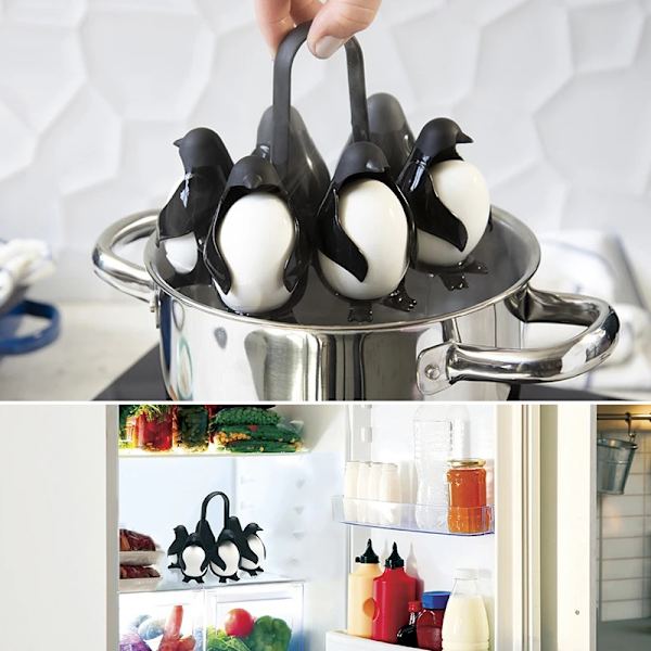 Pingvinformet eggeholder Koker Eggbutikk Server for å lage kokte egg