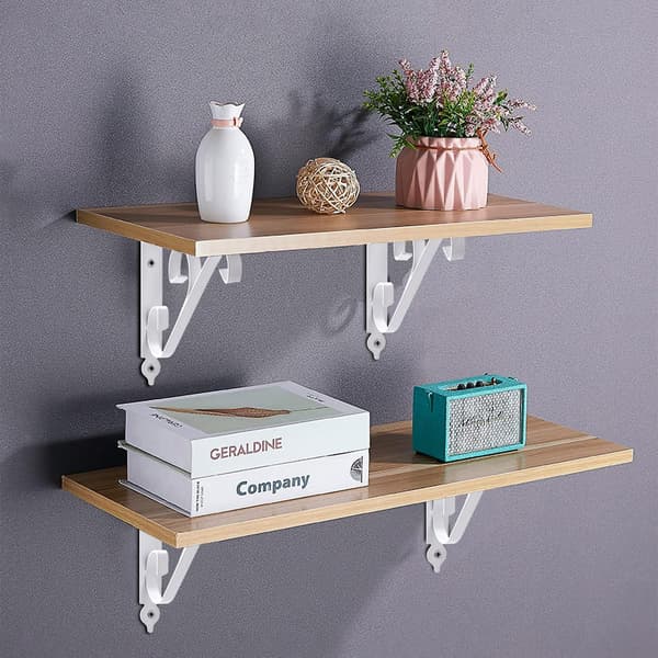 Metal Wall Shelf Bracket Triangular Bracket 90 Degree Multifunctional Shelf Bracket with Screws for Gardening, Bathroom,