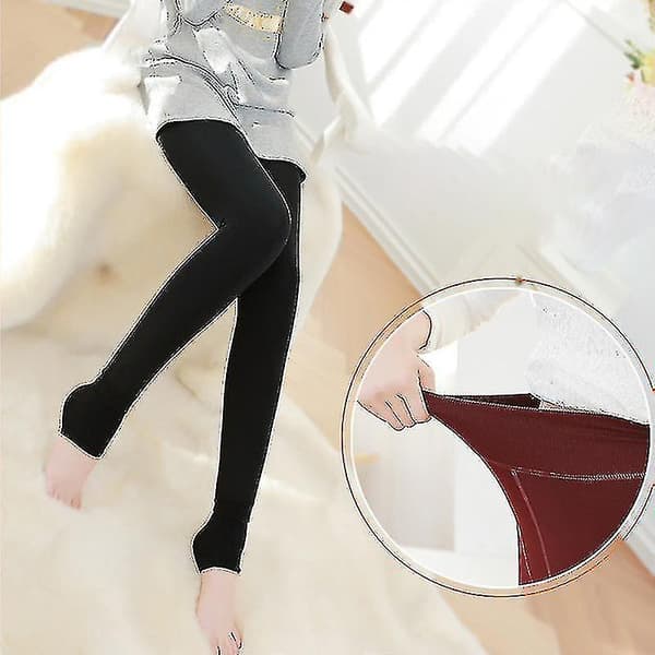 Vintervarme Leggings Dame Høy Elastisitet Høy Midje Tights Leggings Slim S-L