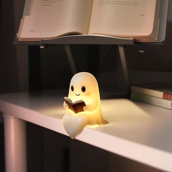 Cute Ghost Reading Lamp - Ghost Reading Book Lamp - Halloween LED Ghost Lamp Decoration - Cyslmuk®