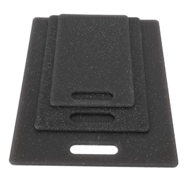 3-piece Cutting Board Set Imitation Marble Pattern Double-Sided Cutting Board Kitchen Accessories (Black)