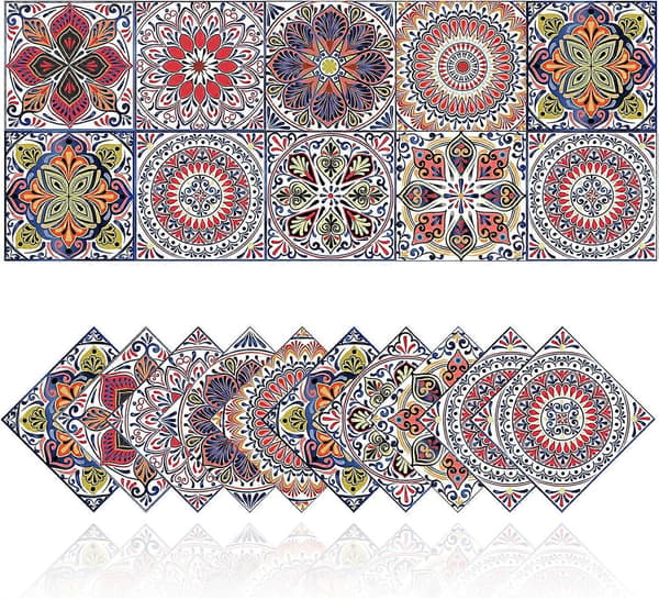 Retro Tile Stickers Bathroom Kitchen Wall Tile Decals DIY Waterproof