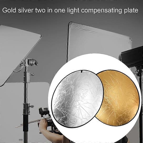 Reflector 2-in-1 Foldable Round 60cm Photography Reflector Light Diffuser for Photography