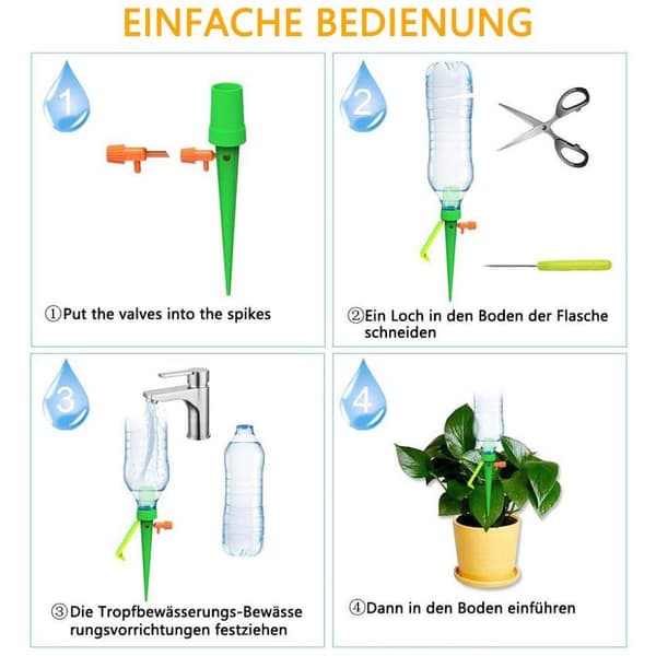 Slow Release Control for Customized Watering, Direct Root Watering Self-Watering Spikes, Automatic Irrigation Equipment with Windproof Anti-Tilt