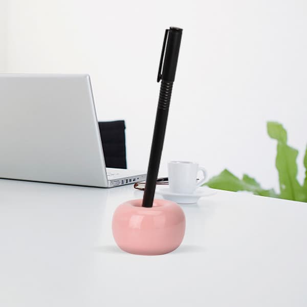 Doughnut Ceramic Toothbrush Holder Novelty Candy Color Cute Multifunctional Toothbrush Base Pink