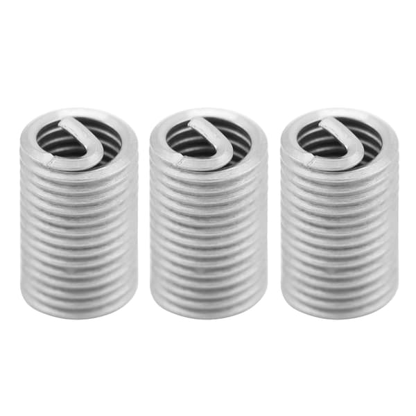 50 stk. rustfrit stål SS304 spiralformede trådgevindindsatser M6 x 1.0 x 3D længde