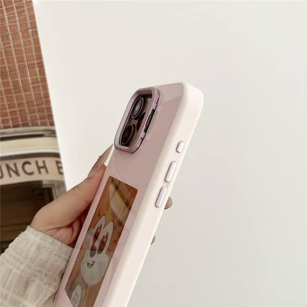Mobilskall til iPhone 14 Pro MagSafe Linse Kickstand E-Ink Tilpasset NFC - Rosa Rosa 140 Rosa 140