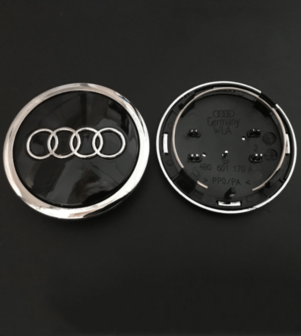60MM Original Audi navkapsel, sett om 1, for aluminiumsfelger, b