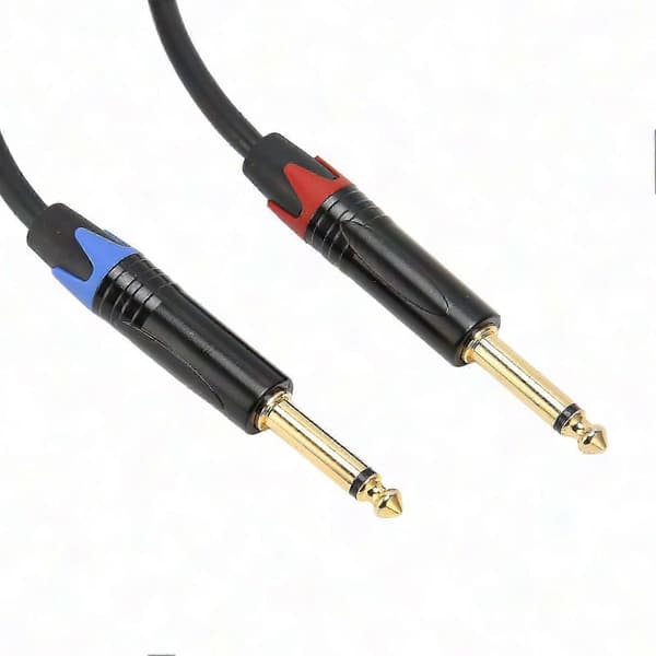Dobbelt 6,35 mm han til XLR hun Y-splitterkabel, 24K forgyldt, 2m (6,6ft) adapter