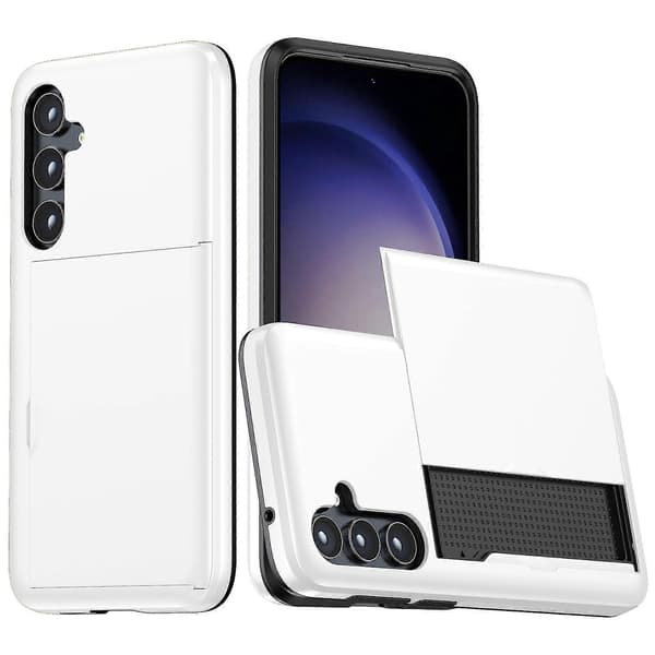 För Samsung Galaxy A55 5G Mobilskal TPU + PC Skydd med Skjutbart Korthållare