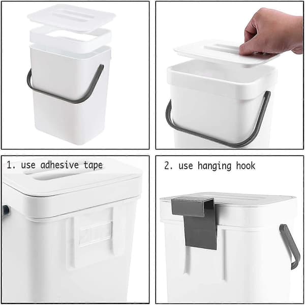 New Products 2025, Airtight Indoor Kitchen Compost Bin, White