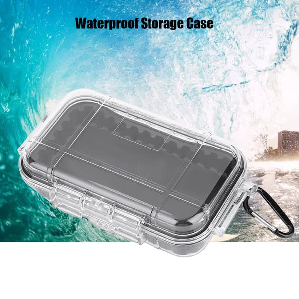 Outdoor Survival Shockproof Waterproof Storage Box Airtight Carry Case Container (Transparent)