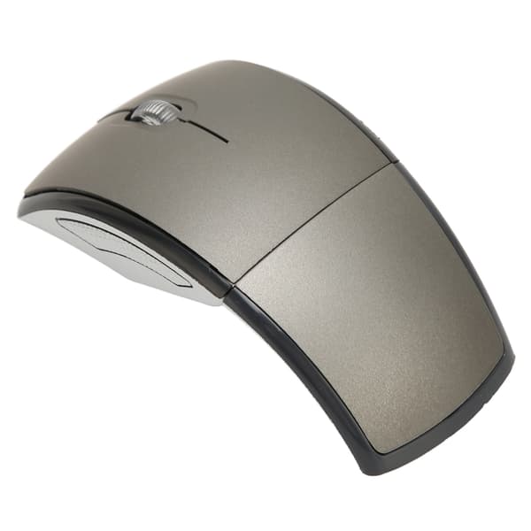 Foldable Wireless Mouse Portable Compact 2.4G Wireless Foldable Mouse 1600dpi Matte Office Gaming Mouse Gray