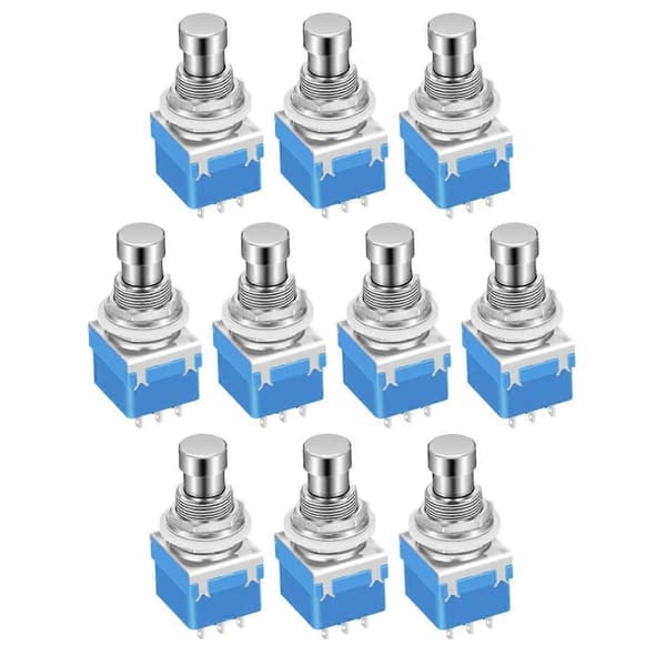 10 PCS Guitar Effects Pedal Footswitch 3PDT Stomp Pedal Switch 9-Pin Latching Push Button Footswitch