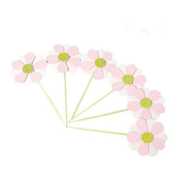 6 stk. Flicker Blomsterblad Kage Toppers Rosa