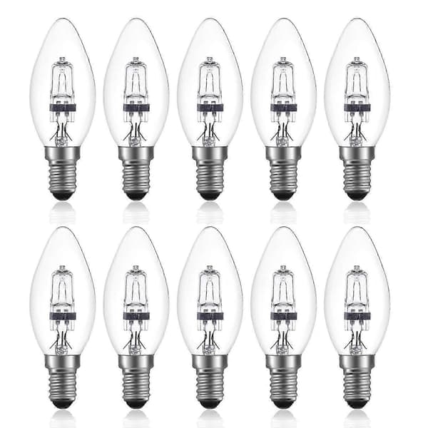 42W E14 C35 Dæmpbar Halogenpære AC 220-240V Varm Hvid 2700K e14 Transparent Halogenlys (10 stk.)
