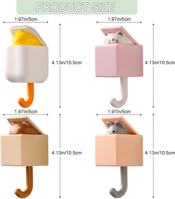 4 søte kattekroker for veggdekorasjoner