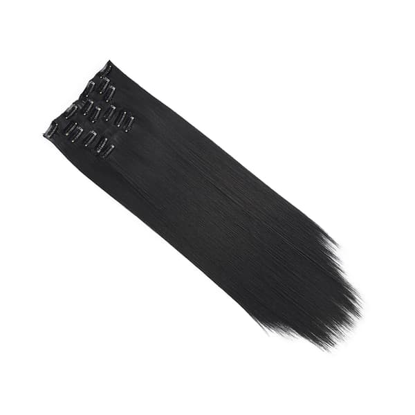 6 kpl suora hiuslisäke 60 cm pidennyshiuslisäke 16 klipsillä cosplay-juhliin
