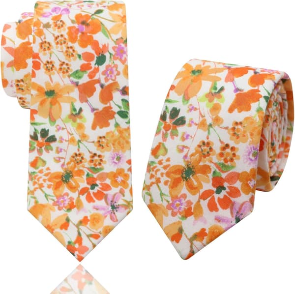 Herre Drenge Blomstret Slips, Selvbinder Slips til Bryllup Dimission Uniform Skoleskjorte -
