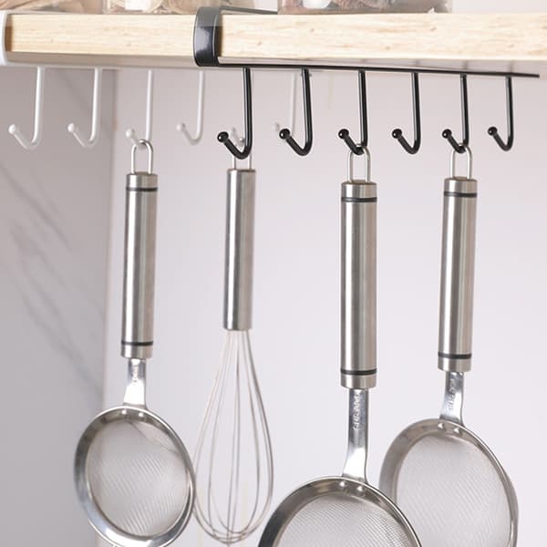Kitchen Hanging Hook Rack Non-marking Nail-free Iron Storage Rack for Kitchen White 3PCS White 3PCS