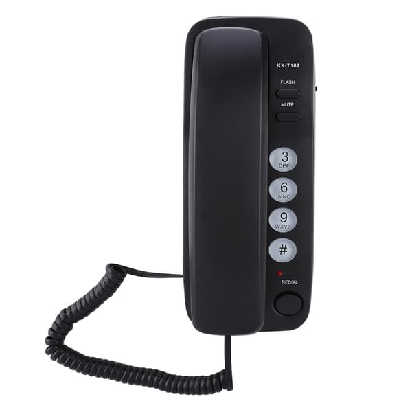 Vægmonteret fastnettelefonforlænger uden nummerpræsentation Hjemmetelefon til hotelfamilie (sort)