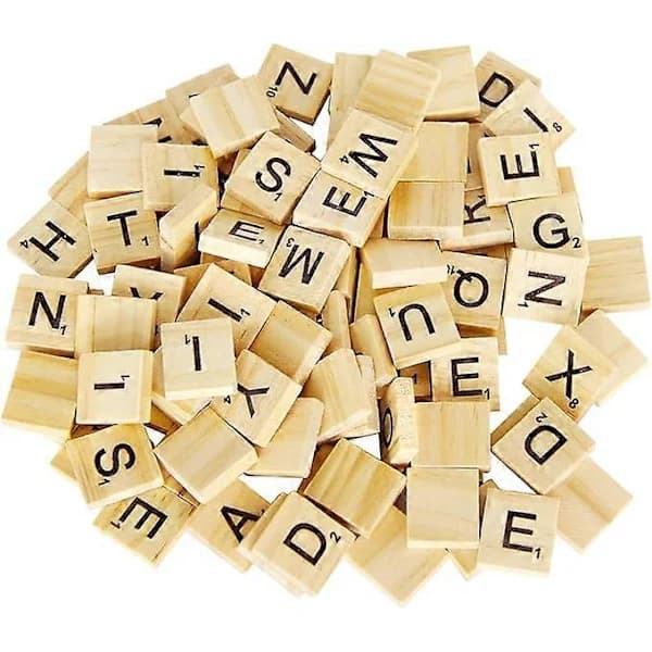 100 Wooden Letters, Scrabble Letters for Crafts