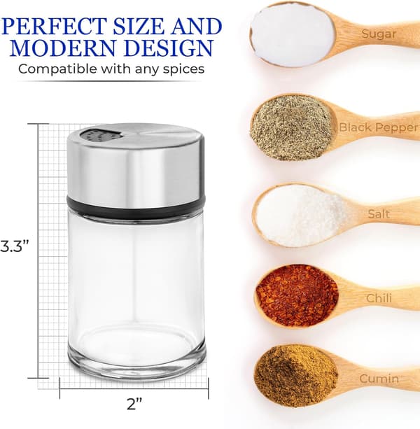 Salt- eller peberkværn med justerbare hældehuller, krydderidispenser i rustfrit stål, perfekt til bordsalt, sort peber