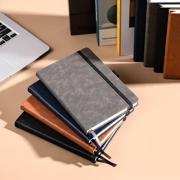 Notesbog, A5-notesbog med premium papir, 200 sider skrivebog A5-notesbog, klassisk hardback i kunstlæder, sort