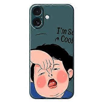 Compatible Case for iPhone 17, Make Faces Kid Pattern, Print, Straight Edge, TPU Back (Green)