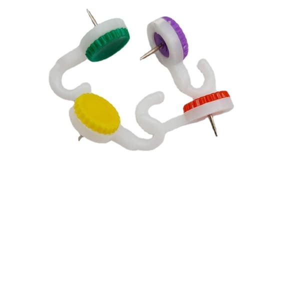 Creative Push Pins with Hooks, Plastic Serrated Push Pins, Push Pins for Displaying Craft Notes, Photo Crafts, 36 Pcs