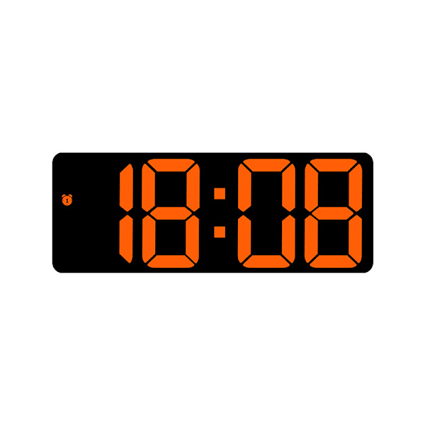Stor digital bordur med stort display, store tal, let at bruge, 12/24 timer til lager, garage, stue