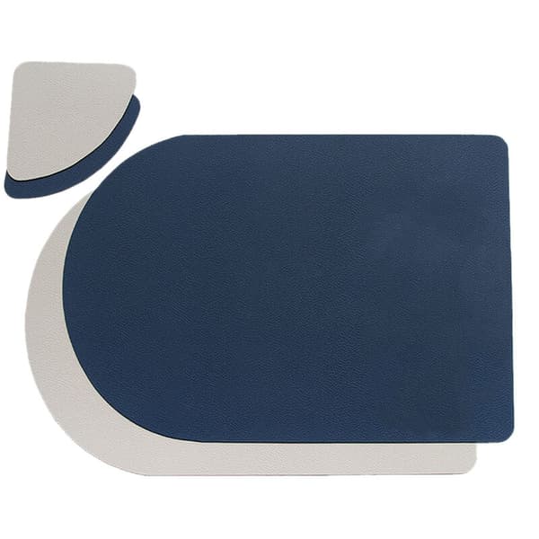 Washed Leather Placemats, 4 Placemats and 4 Coasters for Kitchen Restaurant Table Decorations/Wedding/Christmas Dinners