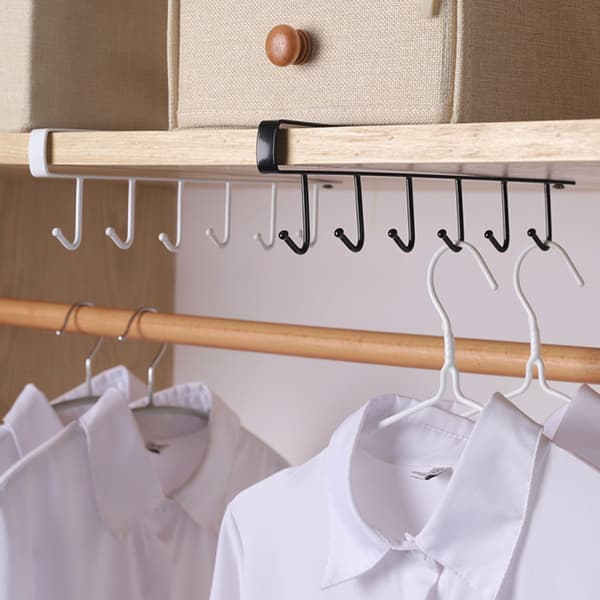 Kitchen Hanging Hook Rack Non-marking Nail-free Iron Storage Rack for Kitchen White 3PCS White 3PCS