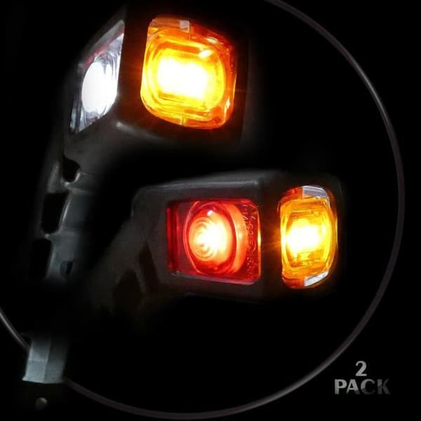 2x 12V 24V LED RØDE HVIDE ORANGE MARKØRLAMPER TIL LASTBIL CAMPINGVOGN TRAILER[DB]