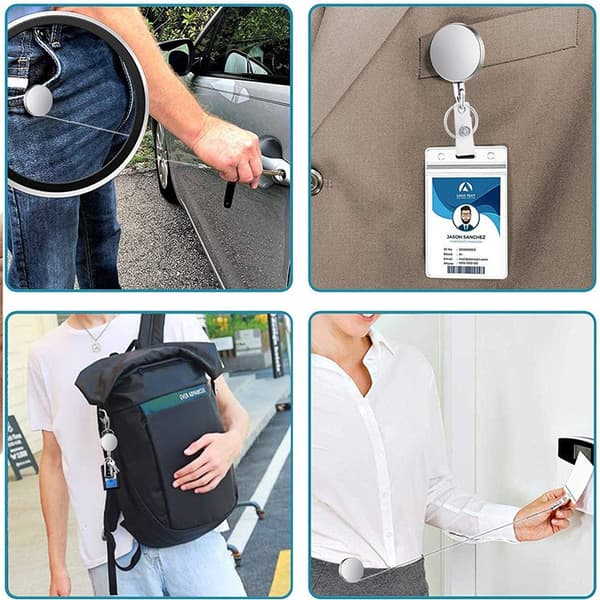 [PLEE] 2 Retractable Keychains, Retractable Anti-Theft Clips - Retractable Document Holder - Car Keychain - Anti-Loss