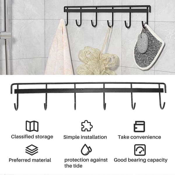 Utensil Hanger with Hooks Wall Utensil Holder Utensil Hooks Wall Mounted Self-Adhesive Wall Hooks Shelf F