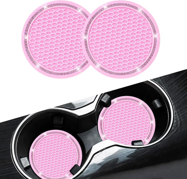 Bilkopholder-underlag, Pink Sødt Dametilbehør til Bil, Bling