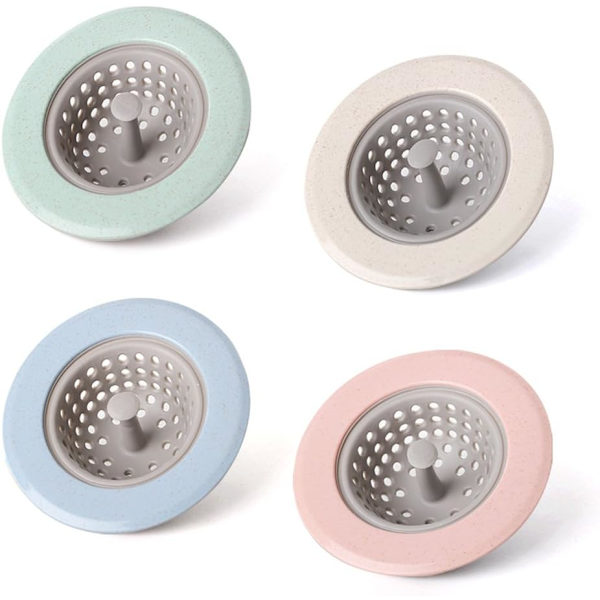 4-pak Silikone Køkkenvask Si, 4,5\" Diameter Stor
