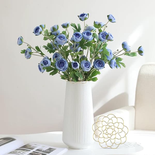 Blomsterarrangementholder, 3-delt gull, rustfritt stål med 6 pinner, gjenbrukbart bukettgitter for vaser