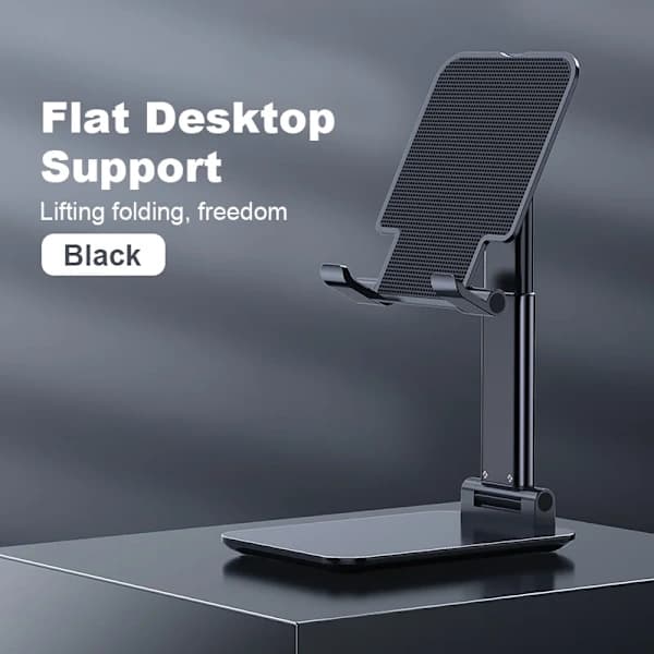 Sammenleggbart Uttrekkbart Telefonstativ for Skrivebord Universal Justerbart Smarttelefon Nettbrettstativ rosa