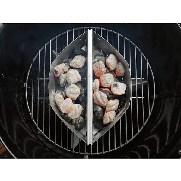 Kulgrillkurve 2-pak Rustfrit Stål til Direkte og Indirekte Varme 57 cm Kulgrill 38.5 x 11 x 7.5 cm