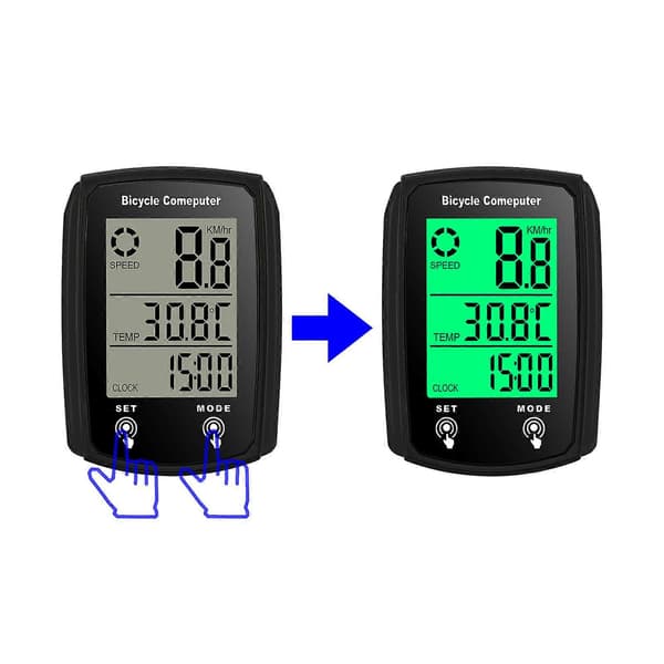 Wired Bicycle Computer 19 Functions Touch Bike Speedometer Odometer Waterproof Cycling Computer with Backlight Black Black